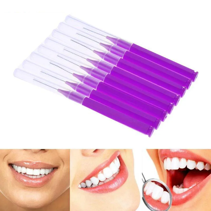 

8PCS Push-pull Interdental Brush Orthodontic Dental Cleaning Brushes Adults Toothpick Dental Floss