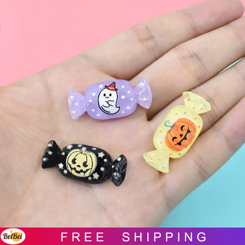 

Kawaii Simulation Cartoon Hallowmas Candy Flatbacks Resin Cabochon DIY for Phone Case Decor Scrapbooking Embellishments