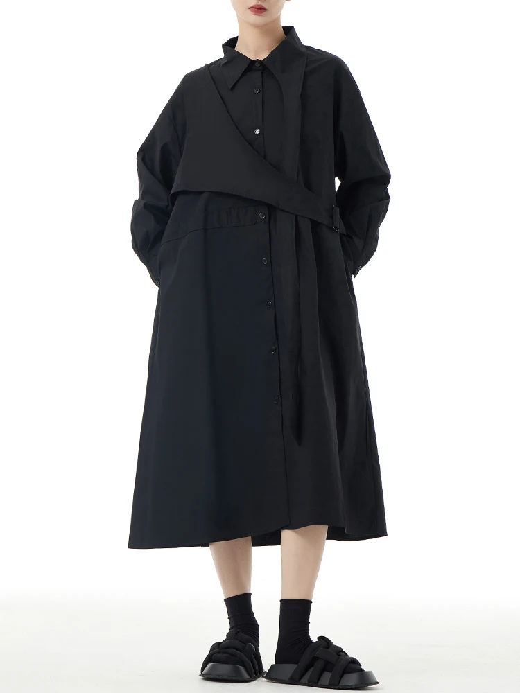 SuperAen корейский стиль Дизайн Весна 2024 новые модные однотонные платья свободные