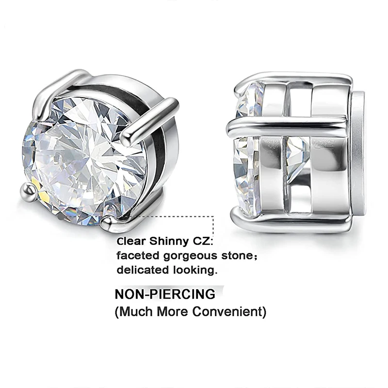 Серьги-гвоздики магнитные из хирургической стали 8 мм 1 шт. |