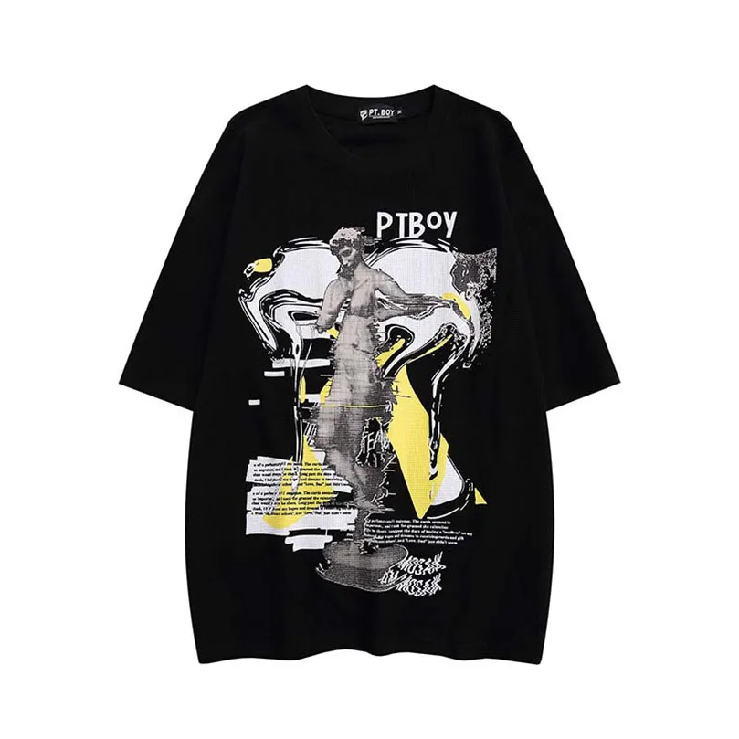 

Summer Tshirt Men Letter Print Couple Short-Sleeved T-Shirt Street Brand Loose Casual Cotton Undershirt Boys Clothing 2022