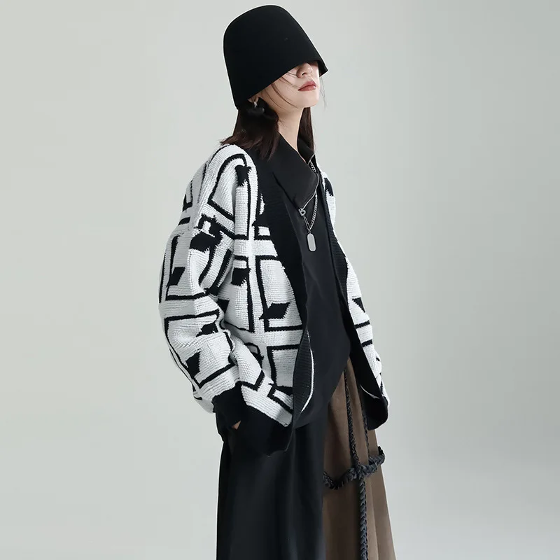 

Женский Теплый вязаный кардиган, мягкий толстый свитер с эффектом ленивого ветра, зима 2022