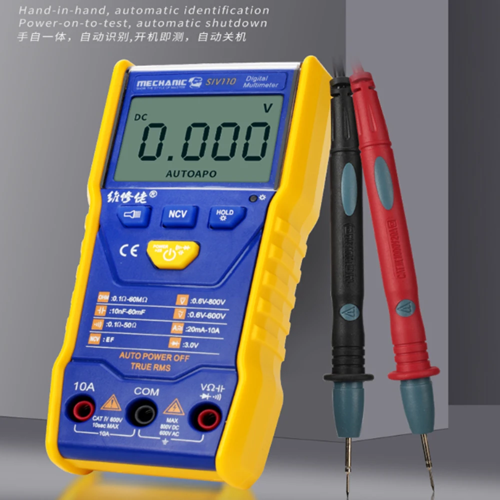 

MECHANIC SIV110 NCV Digital Multimeter Auto Ranging AC/DC voltage meter Precision Measuring Instrument