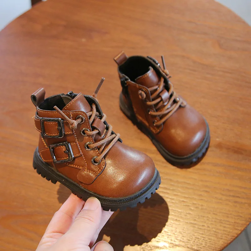 

Eu15-25 Size Spring Autumn New Baby Single Martin Boots Black Brown Color Toddler Boys Girls Fashion Boots Baby Shoes