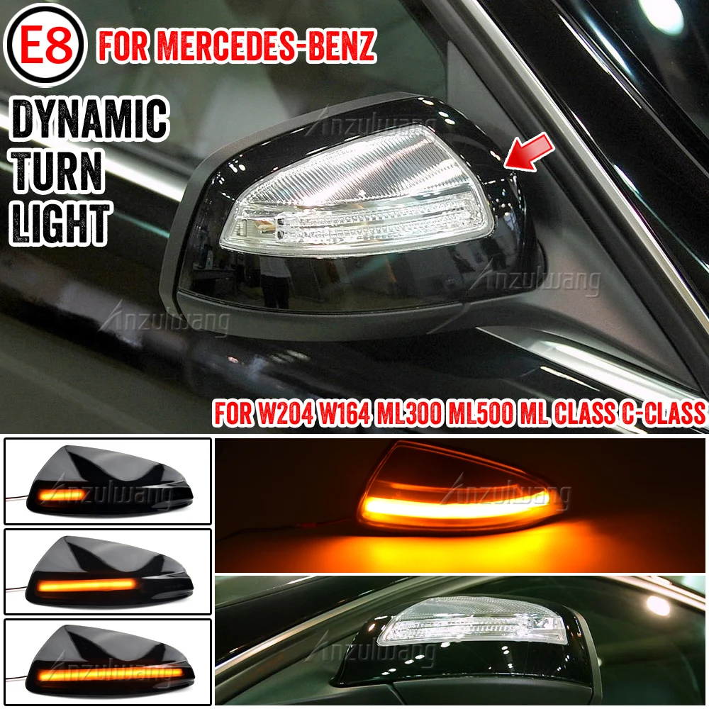 

For Mercedes Benz W204 W164 ML300 ML500 ML Class C-Class Dynamic Led Turn Signal Rearview Mirror Indicator Blinker Light