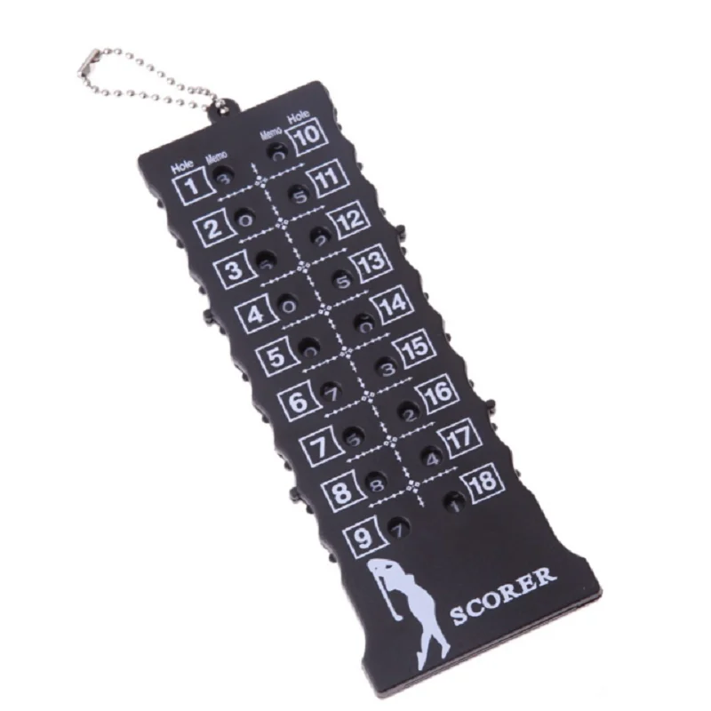 

Golf Training Aids Accessories Golf Scorer 18 Holes Golf Stroke Putt Score Card Counter Indicator with Key Chain Black New