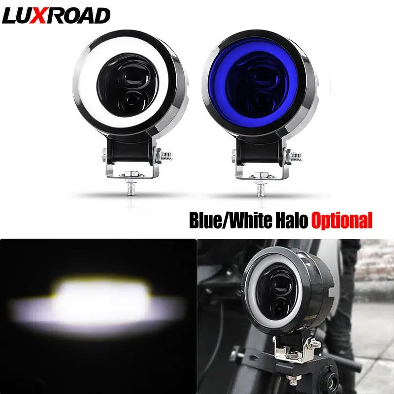 

Круглые задние фонари, яркие синие/белые фонари для езды на мотоцикле, грузовике, внедорожнике, вездеходе, велосипеде, принадлежности M6 10-30 в...