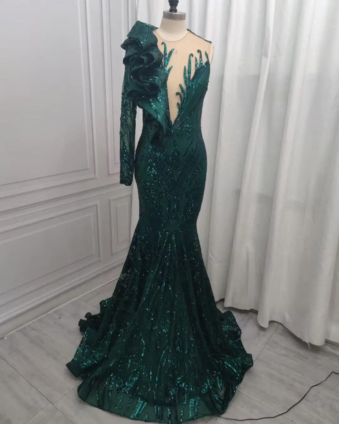 

Formal Occasion Dresses Women's Fashion Prom Dresses Floor-length Line Neck Design Sexy Backless Card Shoulder Can be Customized