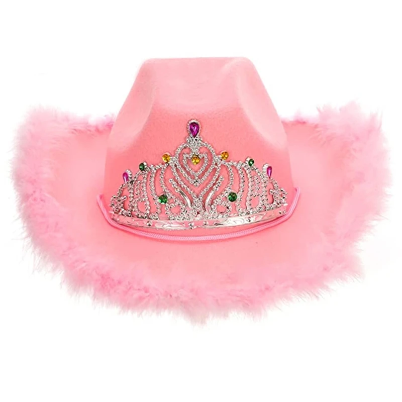

Pink Feather Cowgirl Hat Performance Hat Cowboy Hats Kids Party Cowboy Cosplay For Men Cowboy Hat Adult Costume Drop Shipping