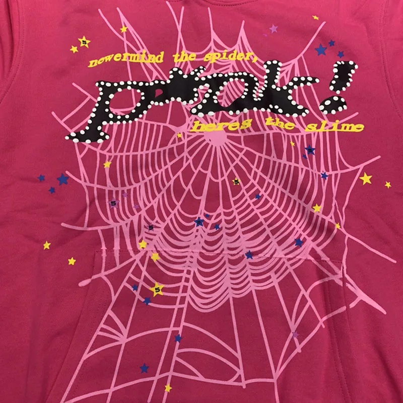 Red Sp5der Young Thug 555555 Spider Web Sweatshirt Foam Printing Hoodies Men Women 1:1 Best Quality Pullover Sweatshirts