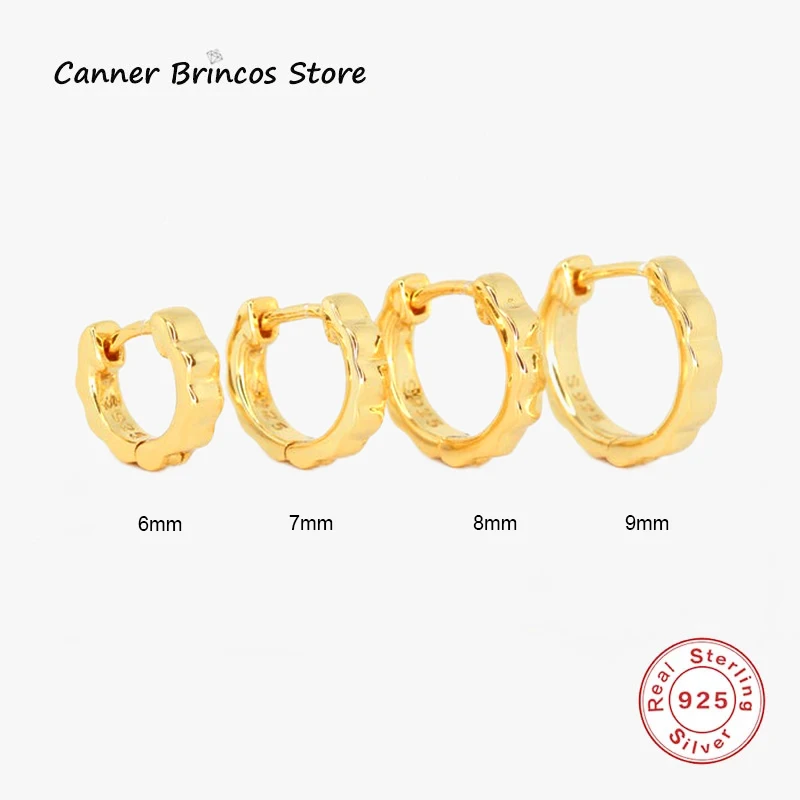 

CANNER 6 7 8 9mm Gold Silver Hoop Earrings For Women Men Simple 925 Sterling Silver Huggie Punk Birthday Jewelry Pre-sale Gift