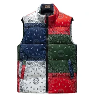 2022 winter new men vest sleeveless parka waterproof patchwork thick and comfortable male fashion waistcoat size 4xl 5xl