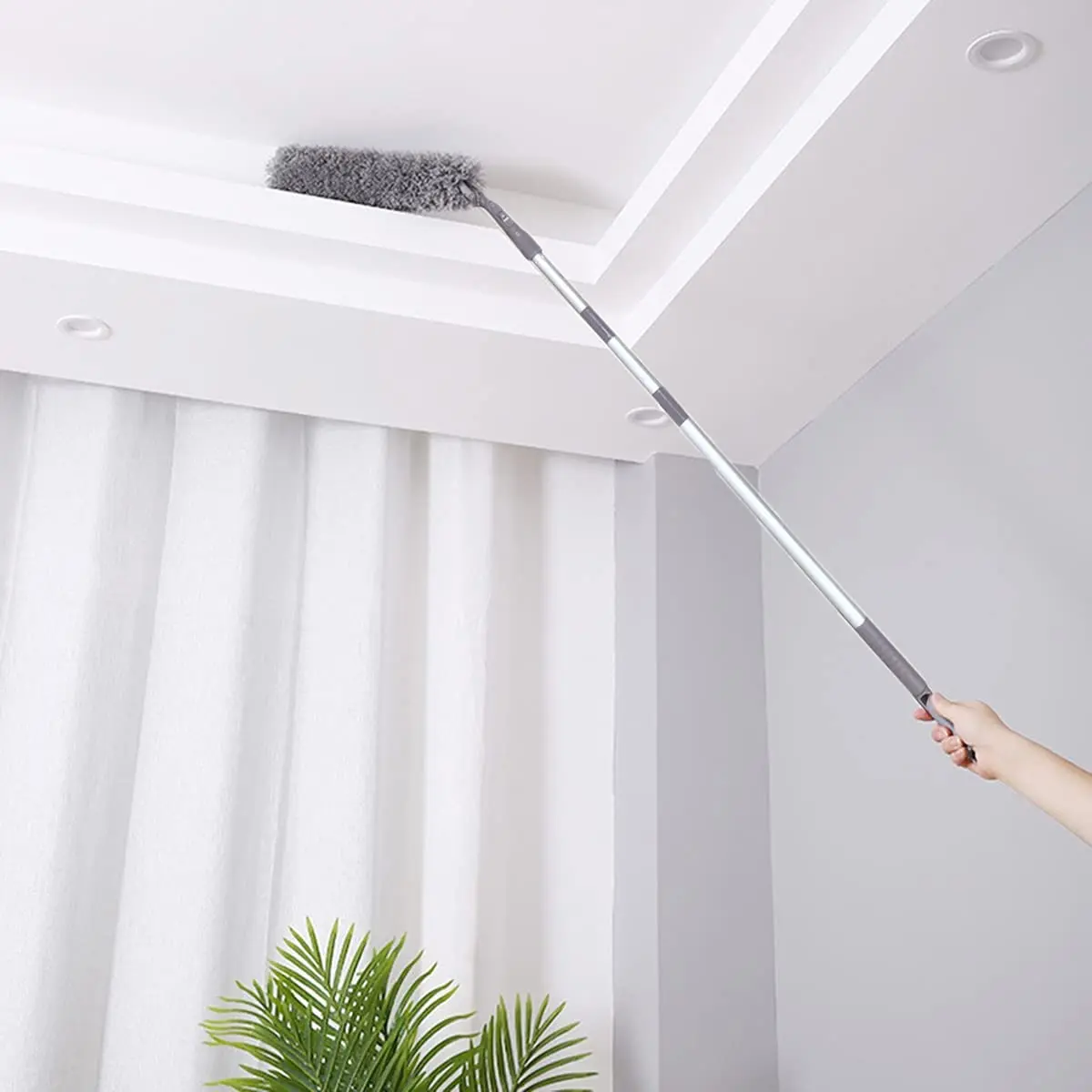 

Espanador De Microfibra Para Limpeza Eletrostático Extensível Com Haste Longa 142 Cm Cabeça Dobrável Perfetc