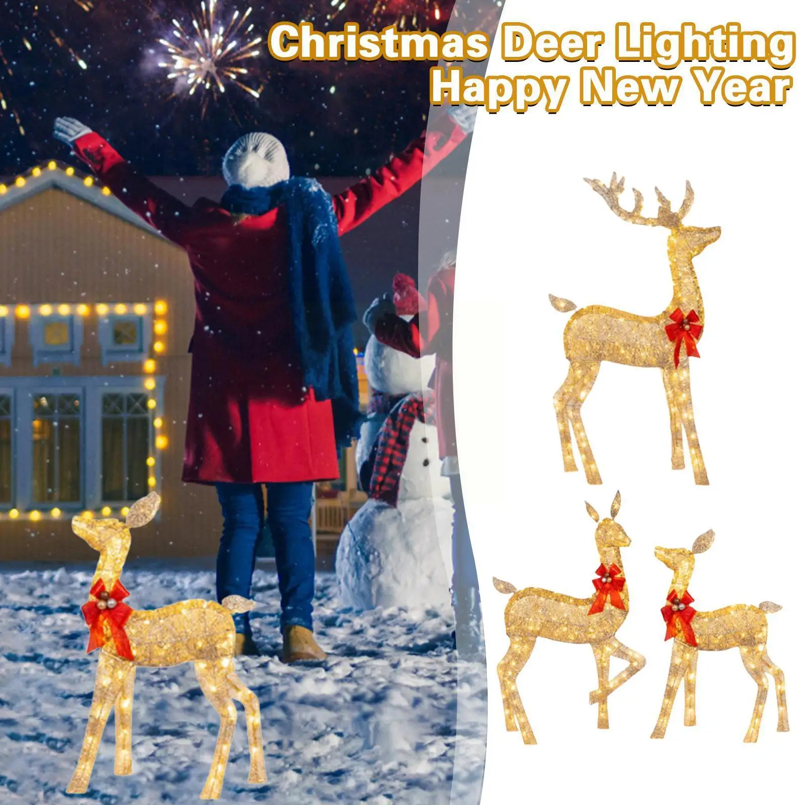 

Christmas Deer Sign Led Light Glow Outdoor Yard Winter Decoration For Garden 2023 Christmas Decoration For Home New Year 20 I7u8