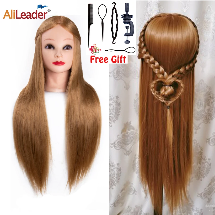 

Wholesale Professional Styling Head Mannequin Hair For Training Cosmetology Salon Hairdressing Dolls Head Temperature Fiber