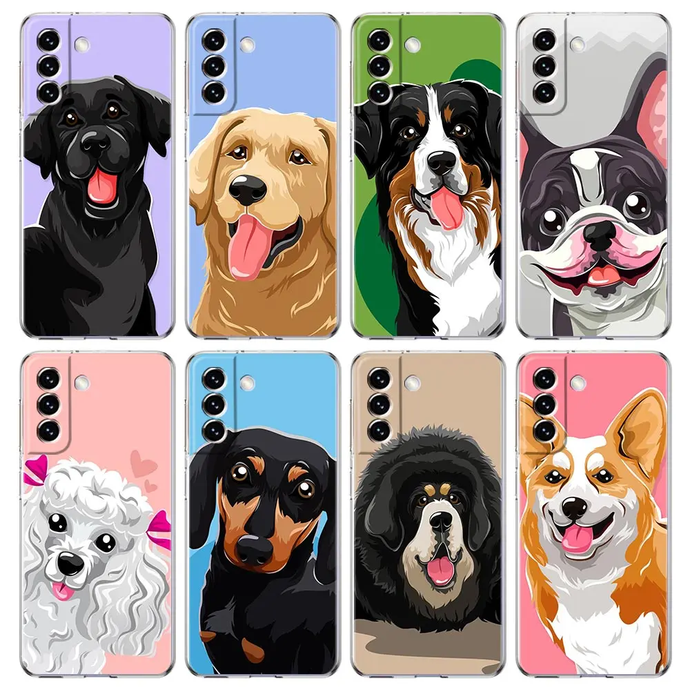 

Cartoon Dog Husky Shiba Inu Phone Case For Samsung Galaxy S22 5G S20 Ultra S21 FE 5G S10E S9 S8 S10 Plus Note 20 10 Lite Cover