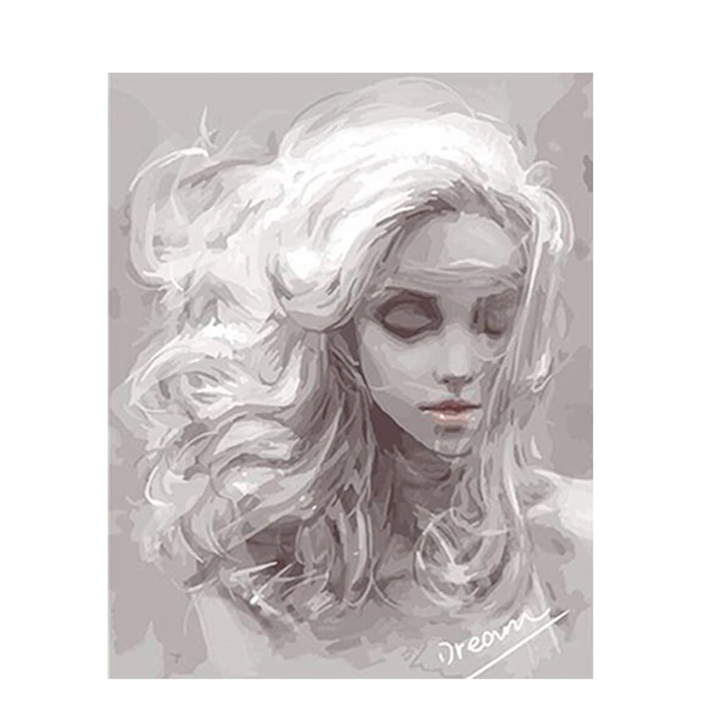 Woman Portrait Printed 11CT Cross Stitch DIY Embroidery Set DMC Threads Hobby Painting Handmade Knitting Promotions Decor | Дом и сад