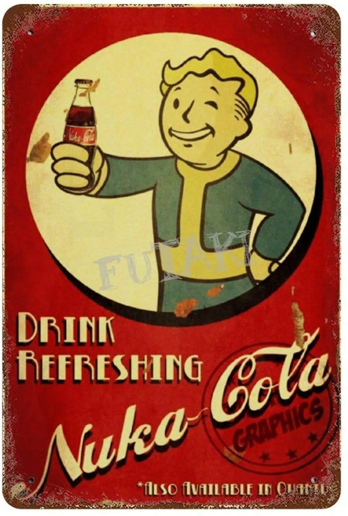 

ZAP THAT THIRSTI Nuka Cola Vintage Tin Sign Art Iron Painting Rusty Poster Decoration Aluminum plaque