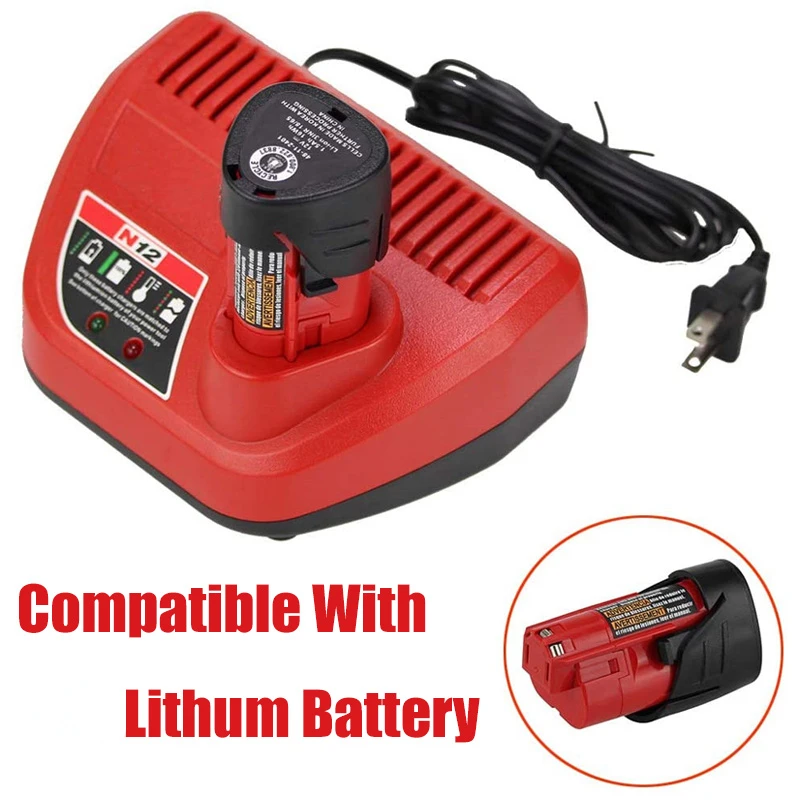

Li-Ion Battery Charger For Milwaukee M 12 N12 Input Output 12V 10.8V 48-59-2401 48-11-2402 Power Tools US EU Plug AC220-240V