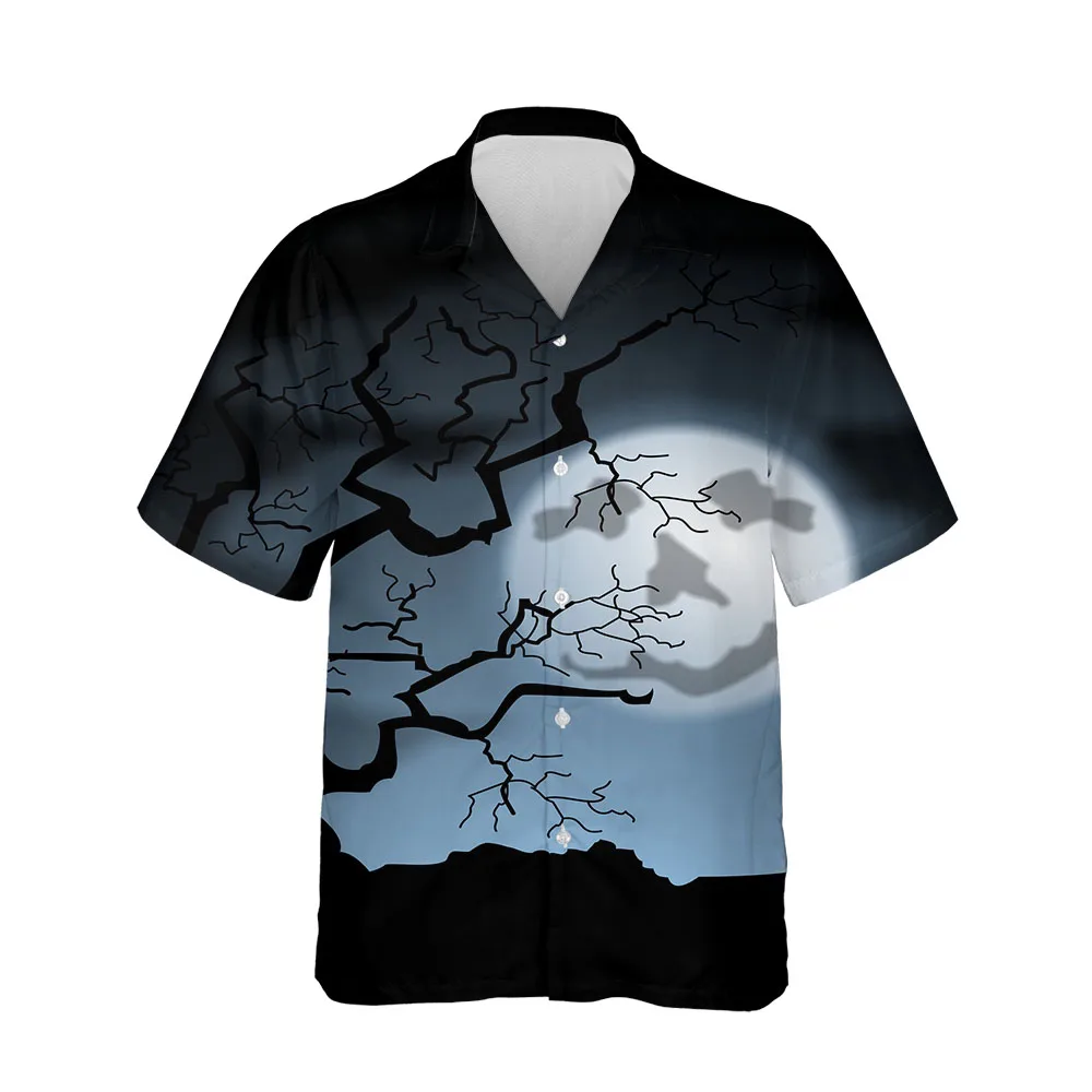 Jumeast 3D Halloween Festival Clothing Blouses Fashion Casual Mens Hawaiian Shirt Short Sleeve Streetwear Oversized Men Shirt