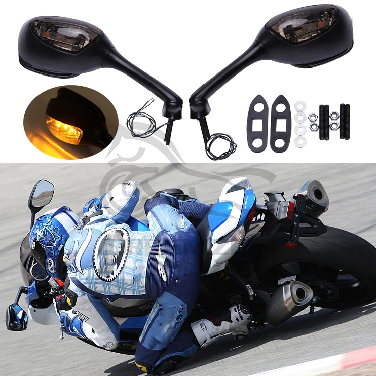 

Motorcycle LED / BULB Turn Signal Reaview Rear View Side Mirrors For Suzuki GSXR 600 750 GSX-R600 GSXR1000 Motorbike Light
