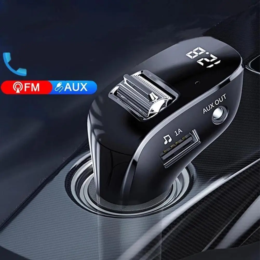 Автомобильный FM передатчик Bluetooth 5,0, беспроводной комплект громкой связи, зарядное устройство USB, автомобильный радиомодулятор, mp3 плеер, адаптер, цифровой дисплей