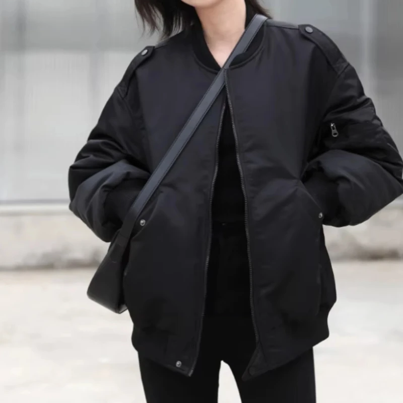 Хлопковая одежда бейсбольное пальто-авиатор женская свободная зимняя отличная