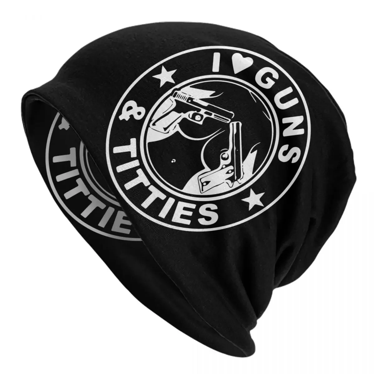I Love Guns And Titties Skullies облегающие шапки в стиле хип-хоп зимние теплые женские мужские