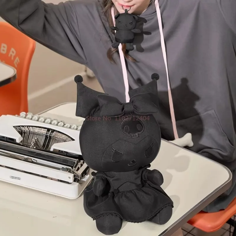 Фото Совместная плюшевая кукла Sanrio Kuromi, рюкзак для темной куклы, аниме Kawaii Kuromi, периферийный рюкзак, плюшевые игрушки, детский подарок на день рождения №5