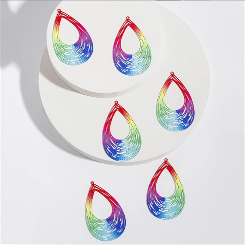 20 шт./лот новые креативные красочные металлические подвески в форме капли воды