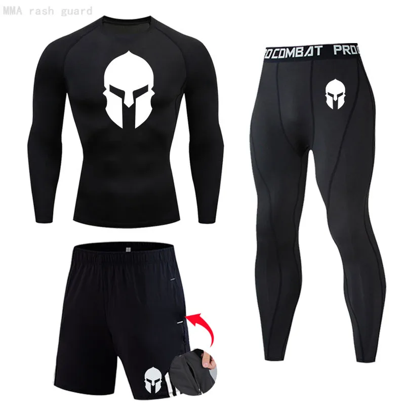 

Fitness Men's Long Underwear Suit Quick Dry Sweat Spartan Compression Track Tights Bodybuilding Suit Sport Thermal Underwear