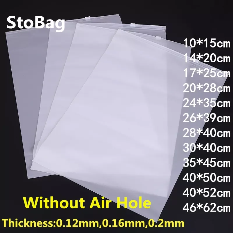 

StoBag 10pcs Frosted Clear Plastic Package Cloth Travel Storage Bag Custom Waterproof Bag Zipper Lock Self Seal Matte Portable