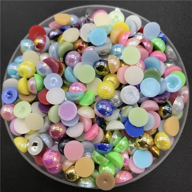 

4mm 6mm 8mm 10mm ABS Half Round Pearl Bead Flat Back Scrapbook Beads For Jewelry Making Craft Pearls Clothing Accessories