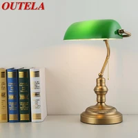 outela classical retro table lamp creative design pull switch led glass desk light fashion decor for home study office bedroom