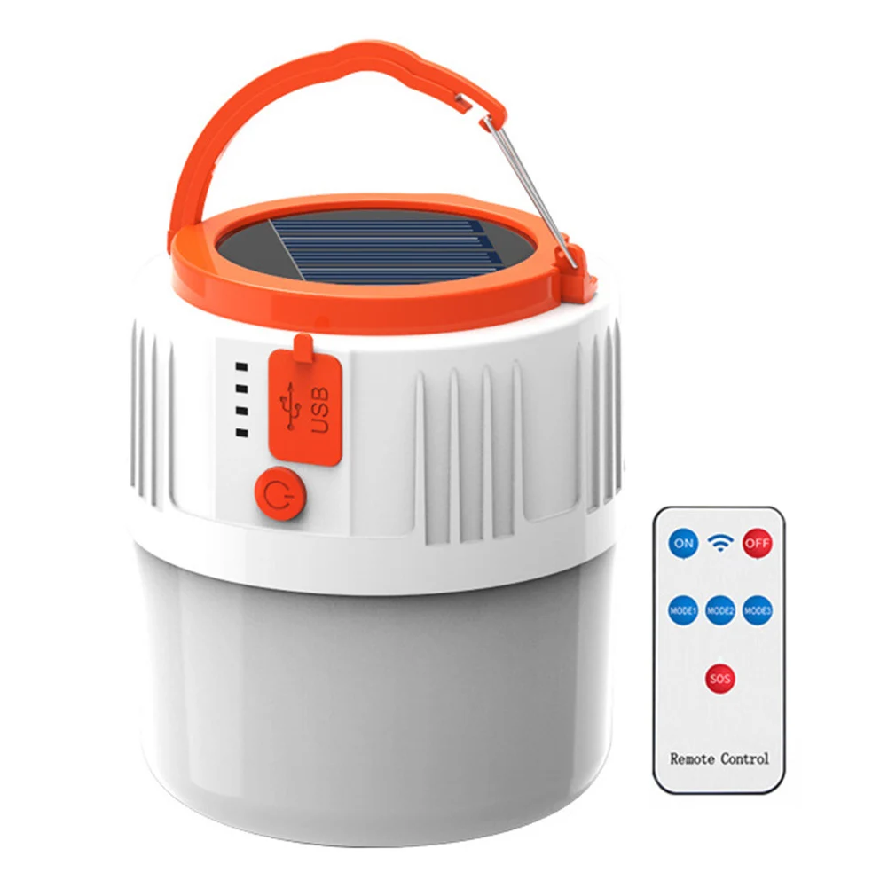 

Solar LED Camping Light USB Rechargeable Portable Lanterns Camping Lamp Remote Control Rechargeable Emergency Light