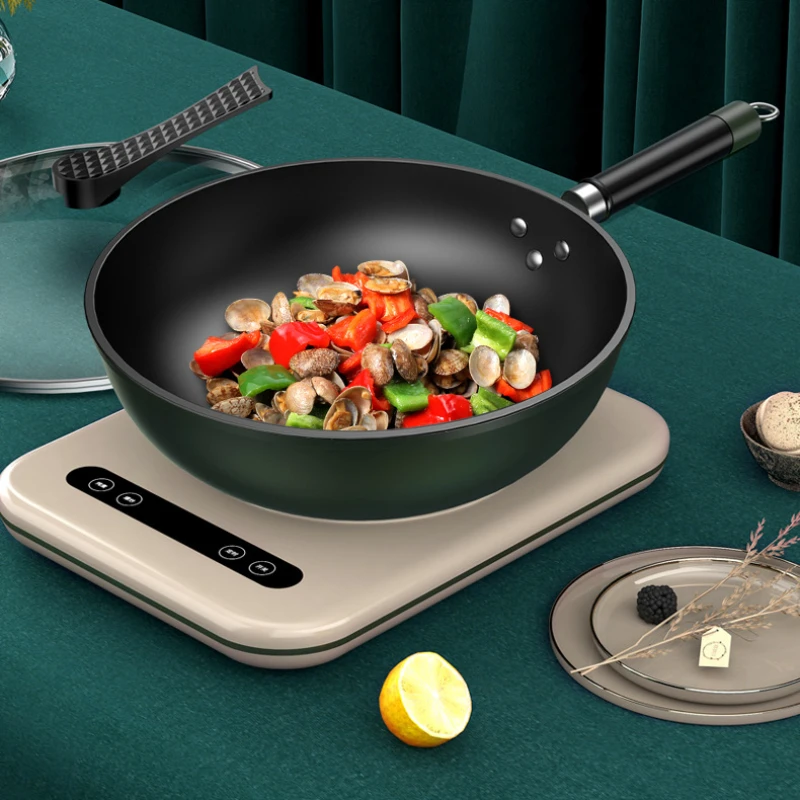 Electric Non Stick Medical Stone Frying Pan Metal Multipurpose Stainless Steel Induction Cooker Pan for Induction Cooker Kitchen