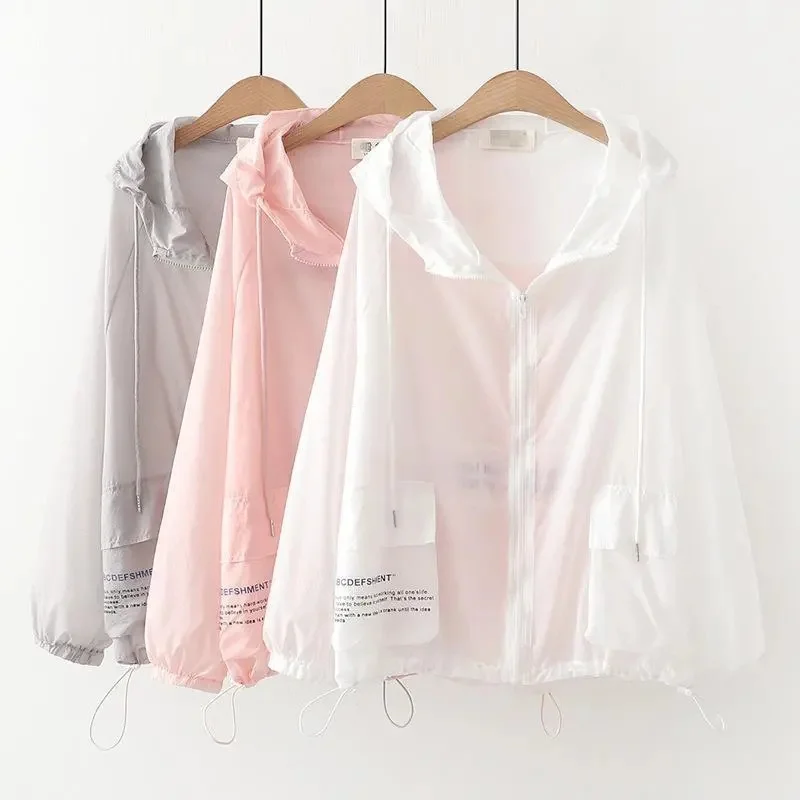 

Jacket Women Summer 2023 New Junior High School Students' Sun Protection Clothes Cardigan Coats Loose Versatile Tide Top Female