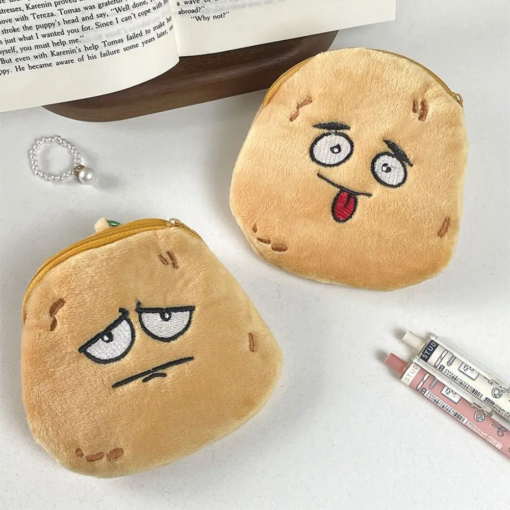 С металлической пряжкой плюшевый кошелек с картофельной головой мини-мультяшный