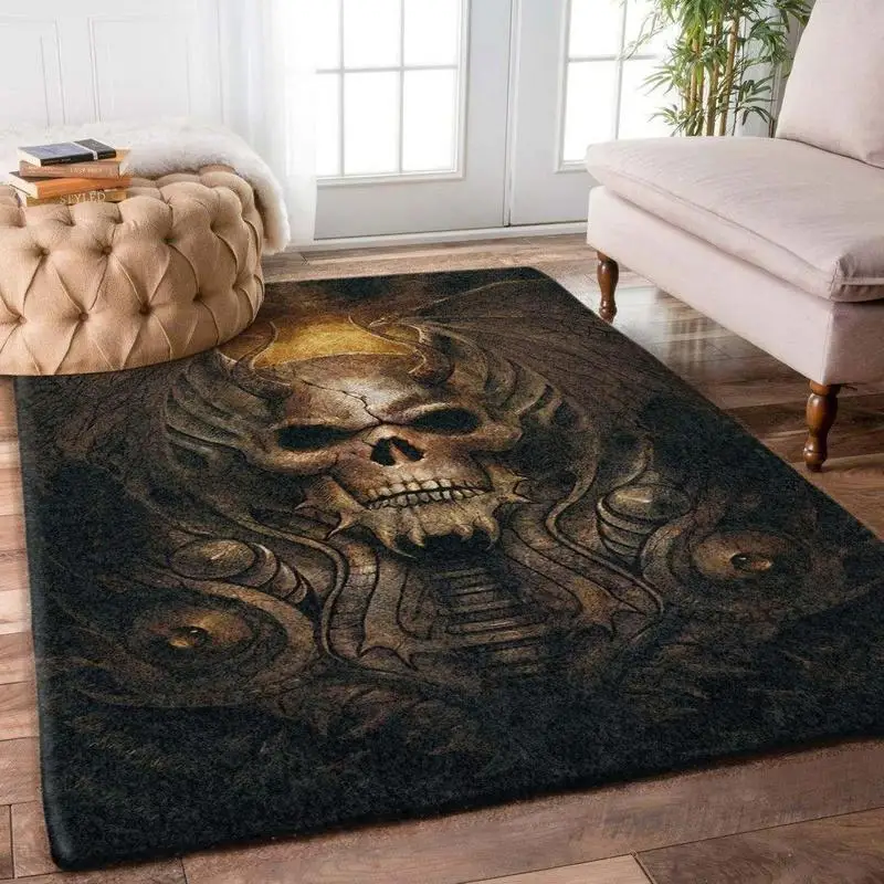 Skull Rug Living Room Home Decor Sofa Table Rug Anti-Slip Ch
