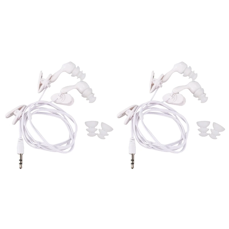 

2 шт. водонепроницаемые наушники-вкладыши для MP3 MP4 подводного белого цвета