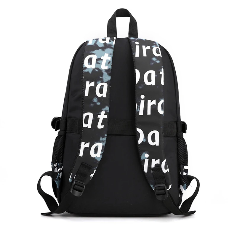 Korean Version Letter Boys Backpacks Unisex Waterproof Oxford  High School Girls Backpack School Bags For Teenage Black Mochila