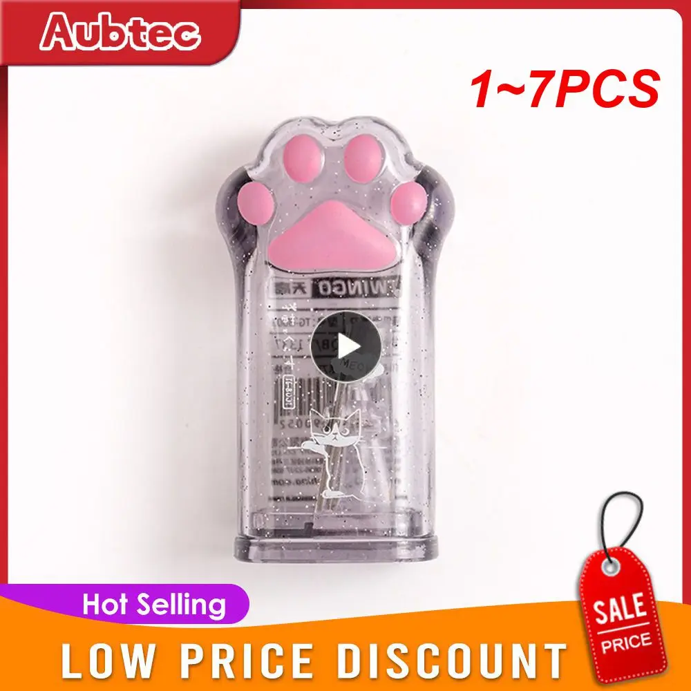 

1~7PCS Mohamm Pencil Sharpener Random Color Creative Cat Paw Kawaii Stationery School Supplies