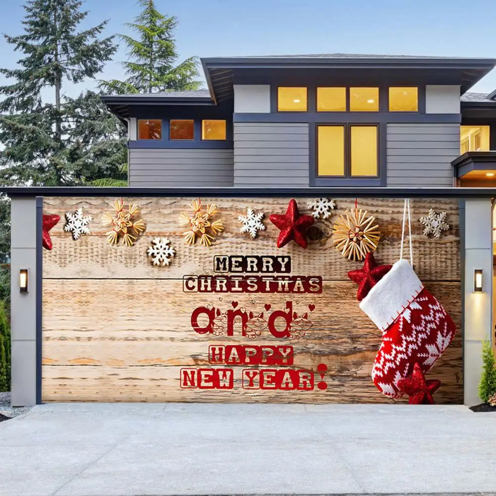 

Seasonal Garage Door Embellishment Christmas Garage Door Cover Xmas Themed Garage Door Backdrop Festive Cover for Christmas