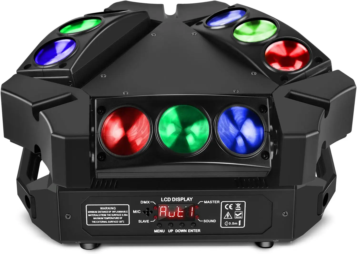 

Вращающийся головной светильник HOLDLAMP Spider, DJ-светильники, 9 светодиодов, 10 Вт RGB сценический светильник, каналов, фонарь и звуковая активация
