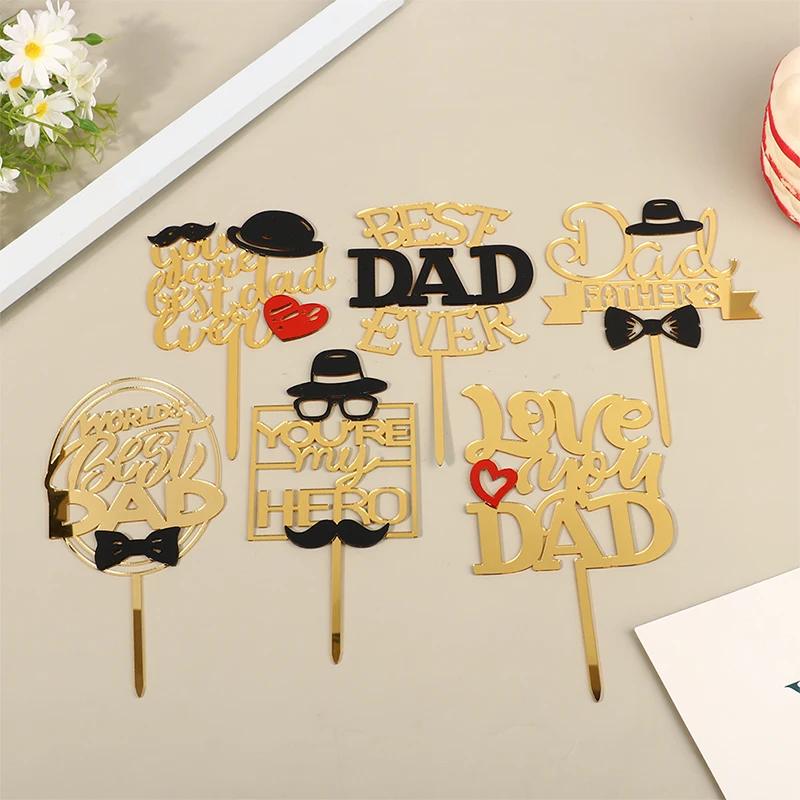 

Happy Father's Day Cake Topper Best Dad Ever Cake Decoration Party Decoration Cake Decorating Baking Tools I Love Dad