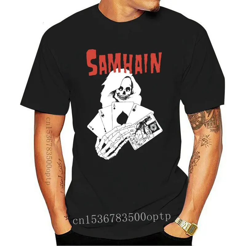 

Man Clothing New Samhain Death Cards T Shirt S-M-L-Xl-2Xl Live Nation Merchandise High Quality Tee Shirt