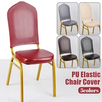 124 set waterproof pu leather chair covers stretch restaurant computer office chair covers for bar hotel banquet living room