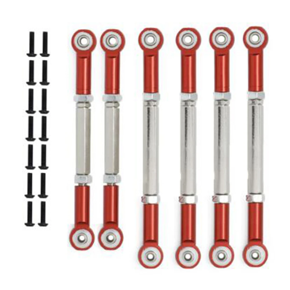 

6 шт. регулируемый металлический Тяговый стержень, соединительный стержень для 1/10 ECX 2WD Ruckus Axe Brutus Circuit AMP MT, обновленные детали для короткого х...