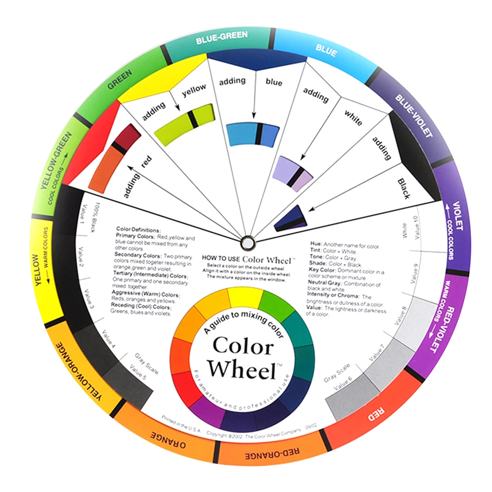 

12 Colors Professional Tattoo Nail Pigment Paper Card Wheel Three Tier Design Mix Guide Round The Central Circle Rotates