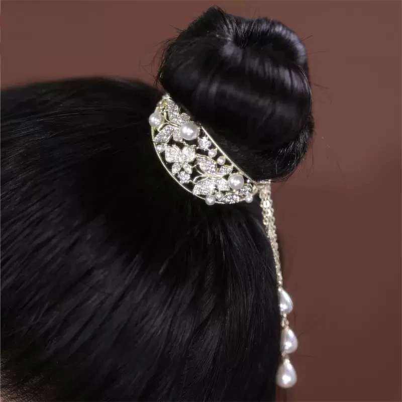 

Women Geometric Hair Claw Girls Clamps Fashion Pearl Crystal Hair Crab Ponytail Hair Clips Headband Hairpin Hair Accessories